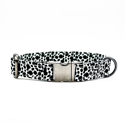 Animal Print Black & White Dog Collar