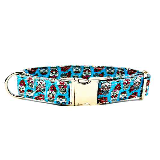 Halloween Mexican Skull Desing Dog Collar