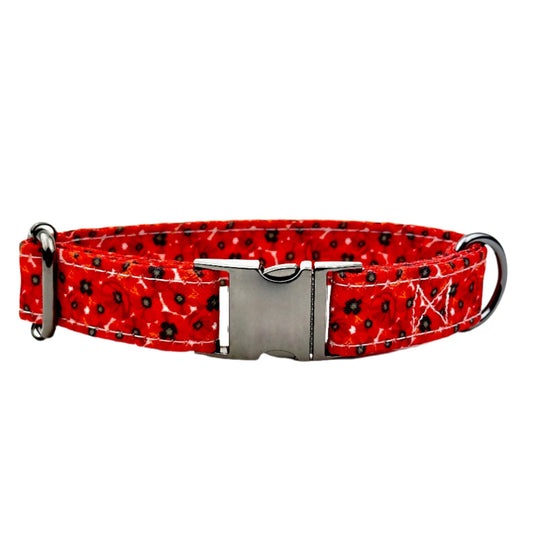 Remembrance Day Red Poppy Dog Collar